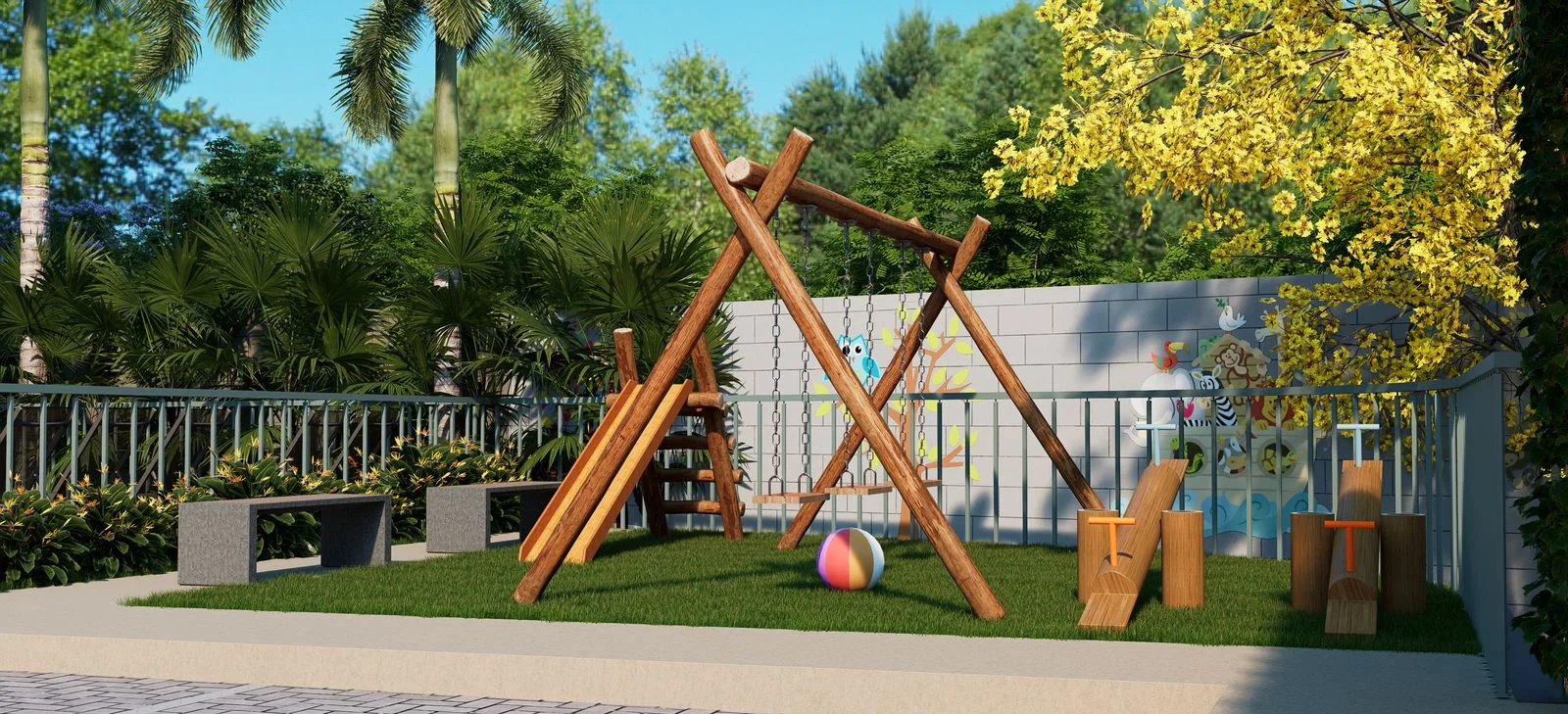 Perspectiva artística do playground do Boulevard Piazza
